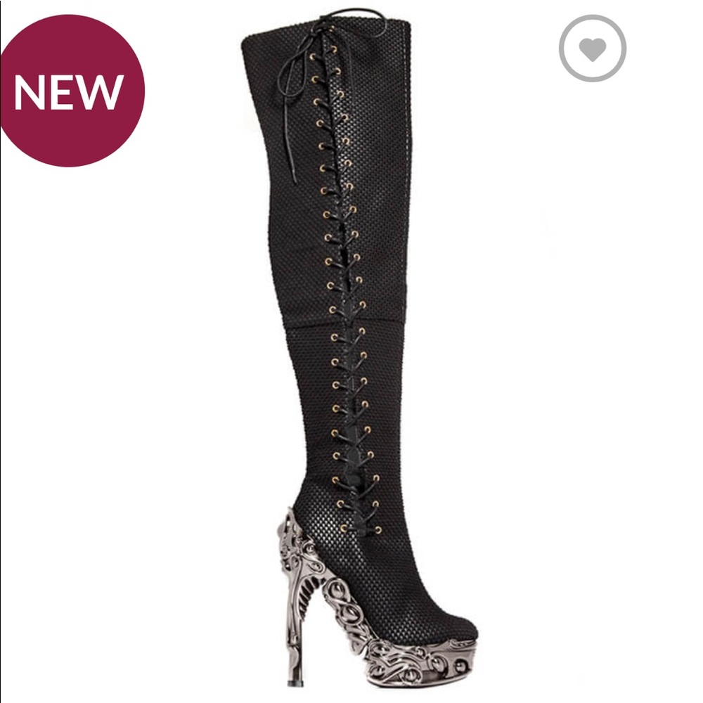 Hades Florence boots sz 7 w/ silver eyelets